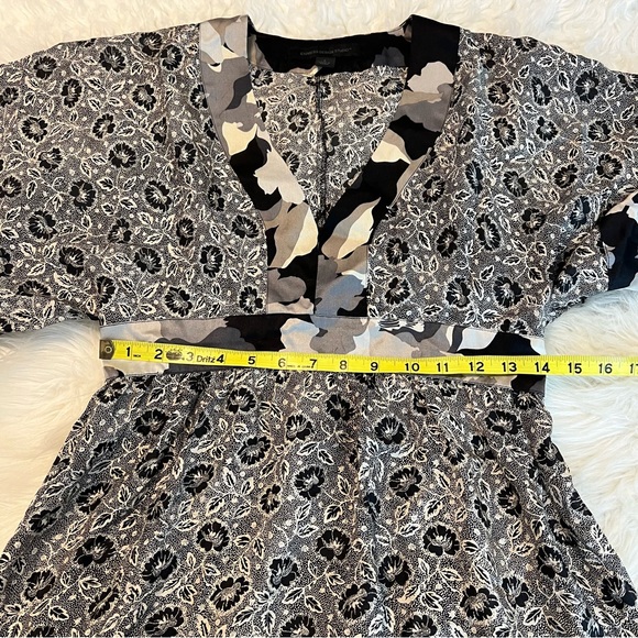 Express 100% Silk Tunic Mini Dress Kimono Sleeves Floral Size Small - Picture 6 of 10